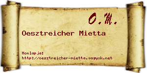 Oesztreicher Mietta névjegykártya